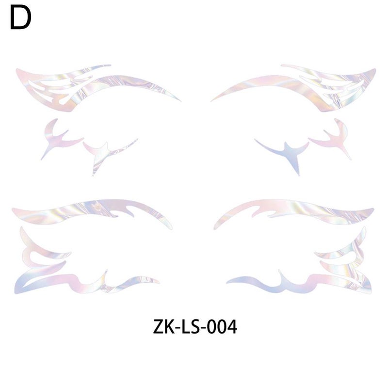 European and American style laser eye makeup temporary tattoos, waterproof 3D realistic face and eye makeup temporary tattoos.